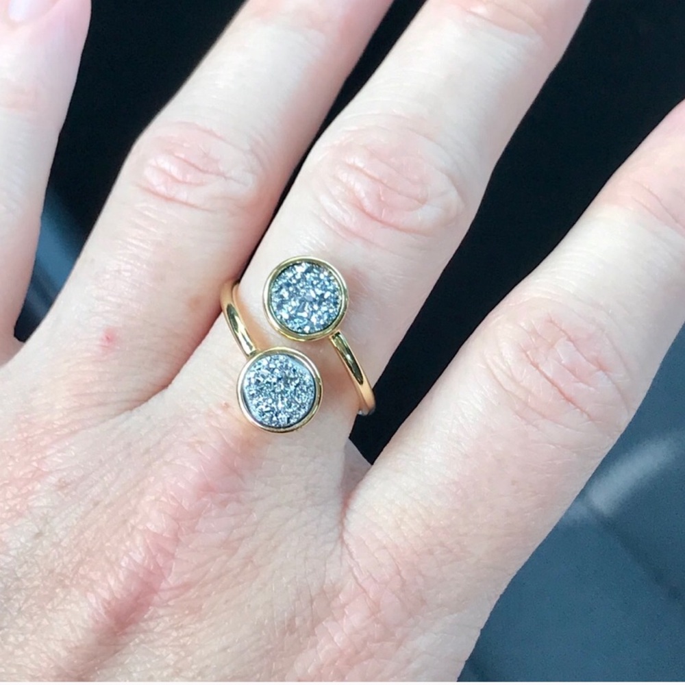 24k Gold Drusy Wrap Rings